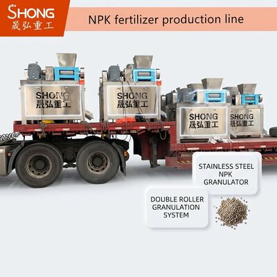 ステンレス鋼NPK肥料造粒機、12-15t/h容量、複合肥料造粒用ダブルローラー設計